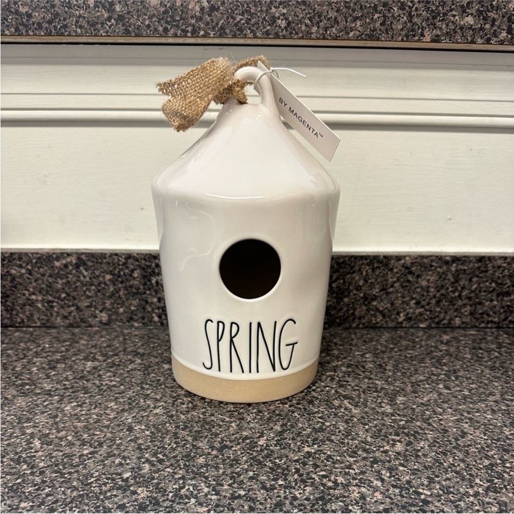 Rae Dunn Spring Birdhouse Ceramic Decor